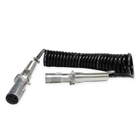 Velvac 4-Cond Coiled Cable W/Plugs-15'Wl 590186